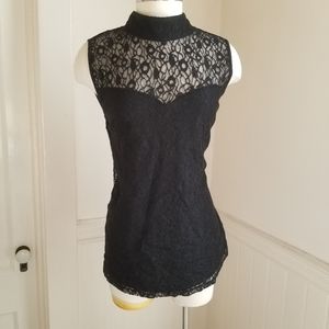 Lane Bryant black lace sleeveless top size 14/16